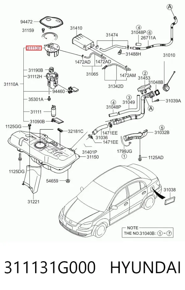  311131G000 Hyundai/Kia