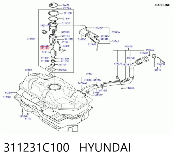 Топливный фильтр 311231C100 Hyundai/Kia