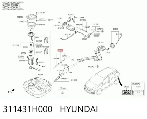  311431H000 Hyundai/Kia