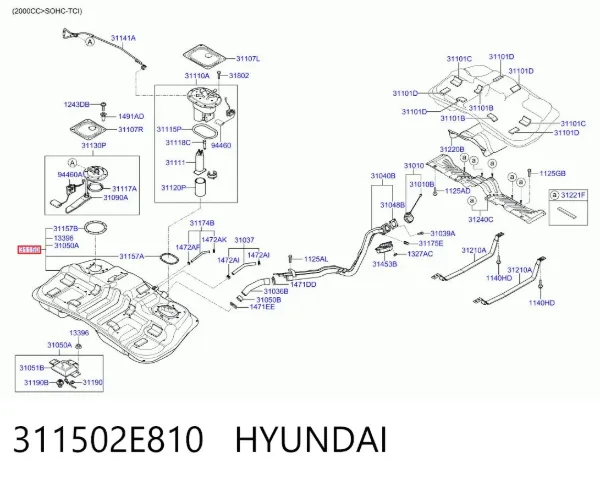 Бензобак 311502E810 Hyundai/Kia
