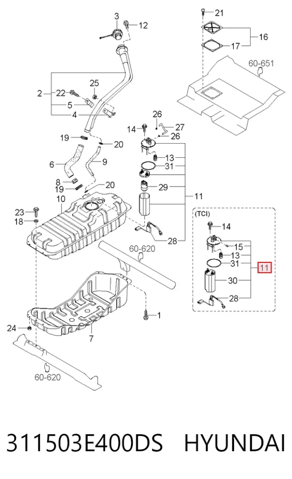 Бензонасос 311503E400DS Hyundai/Kia