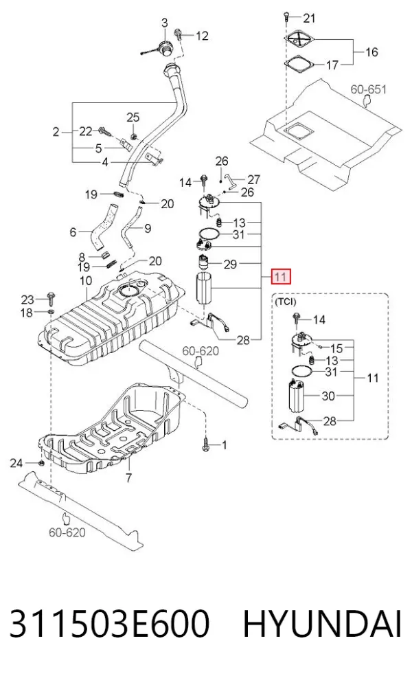 Бензонасос 311503E600 Hyundai/Kia