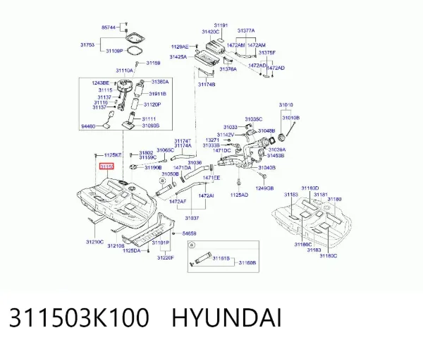 Бензобак 311503K100 Hyundai/Kia