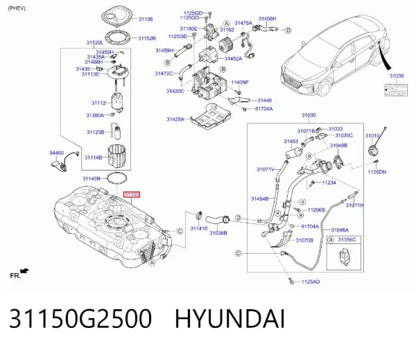 Бензобак 31150G2500 Hyundai/Kia