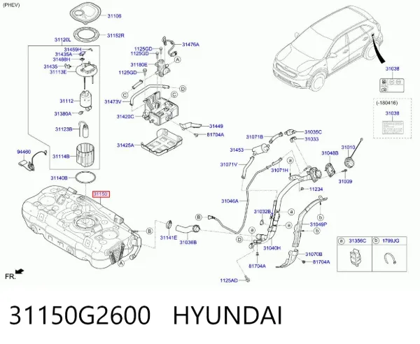 Бензобак 31150G2600 Hyundai/Kia