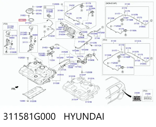  311581G000 Hyundai/Kia