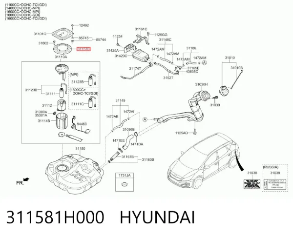  311581H000 Hyundai/Kia
