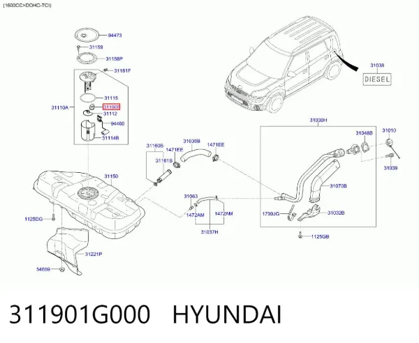 Топливный фильтр 311901G000 Hyundai/Kia