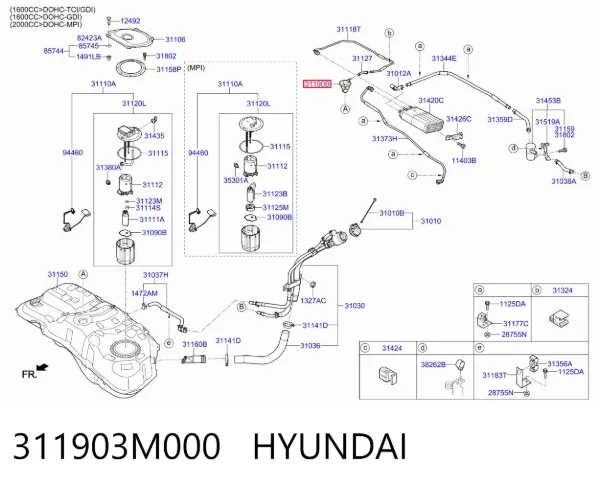 Клапан редукционный 311903M000 Hyundai/Kia