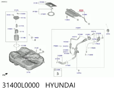 Адсорбер паров топлива HYUNDAI 31400L0000