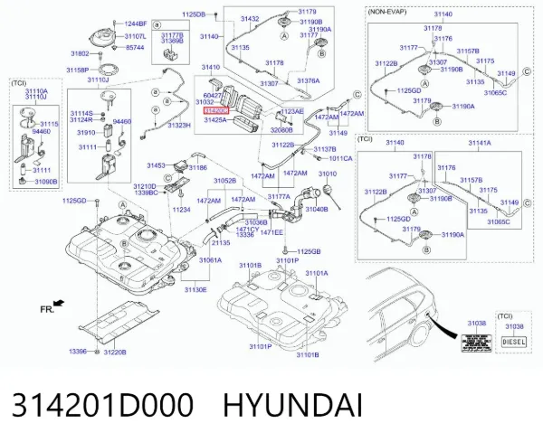 Адсорбер 314201D000 Hyundai/Kia