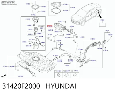 Адсорбер паров топлива HYUNDAI 31420F2000