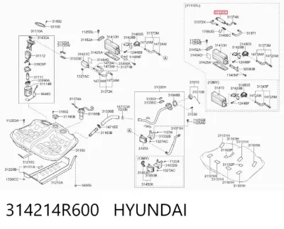 Адсорбер паров топлива HYUNDAI 314214R600