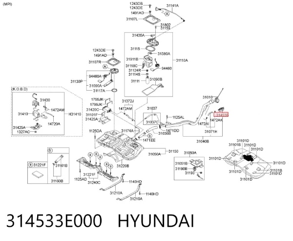 Фильтр бака топливных паров 314533E000 Hyundai/Kia