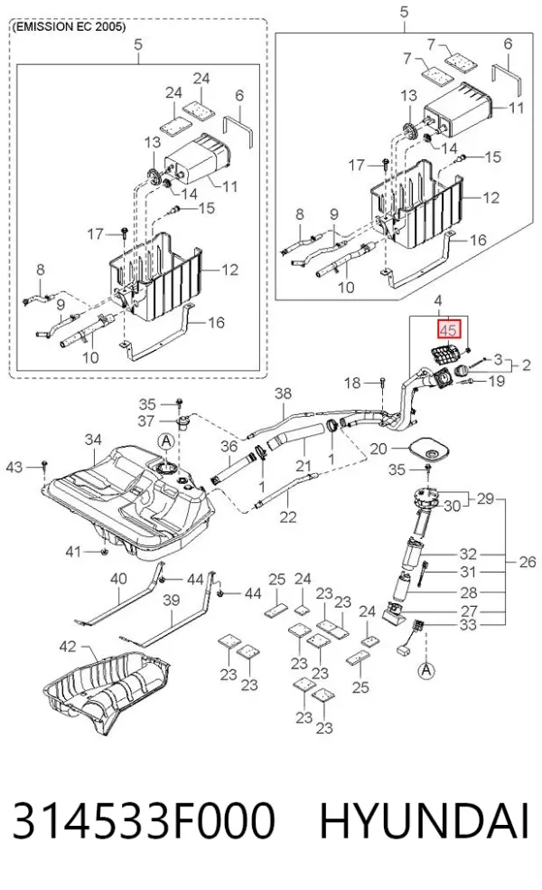 Фильтр бака топливных паров 314533F000 Hyundai/Kia