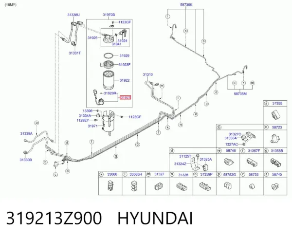 Датчик уровня воды топливного фильтра 319213Z900 Hyundai/Kia