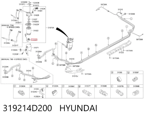 Датчик уровня воды топливного фильтра 319214D200 Hyundai/Kia
