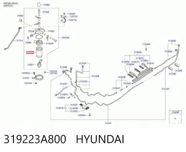 Топливный фильтр 319223A800 Hyundai/Kia