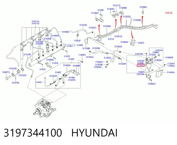 Топливный фильтр 3197344100 Hyundai/Kia