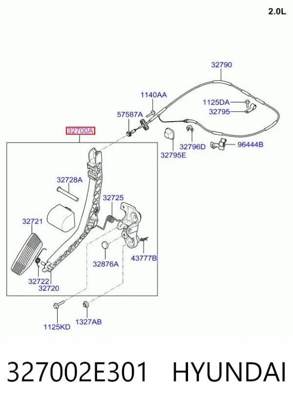 Педаль газа 327002E301 Hyundai/Kia