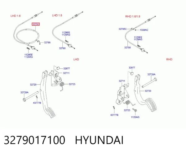 Трос газа Hyundai Matrix FC