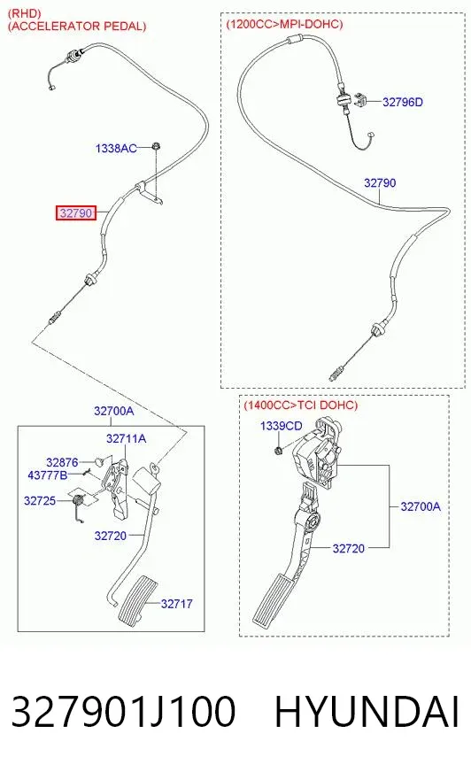 Педаль газа 327901J100 Hyundai/Kia
