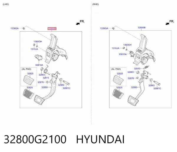 Педаль тормоза 32800G2100 Hyundai/Kia