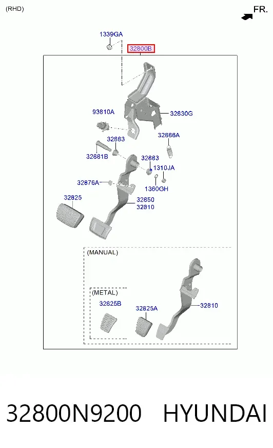 Педаль тормоза 32800N9200 Hyundai/Kia