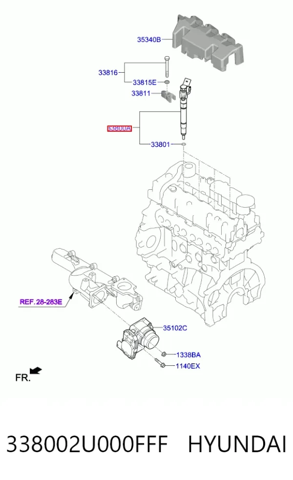 Топливные форсунки 338002U000FFF Hyundai/Kia