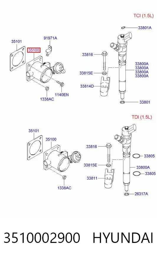 Дроссельная заслонка 3510002900 Hyundai/Kia