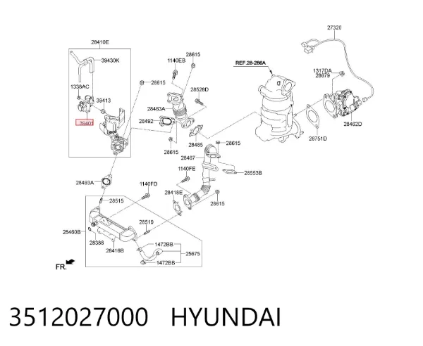 Клапан преобразователь давления наддува (соленоид) 3512027000 Hyundai/Kia