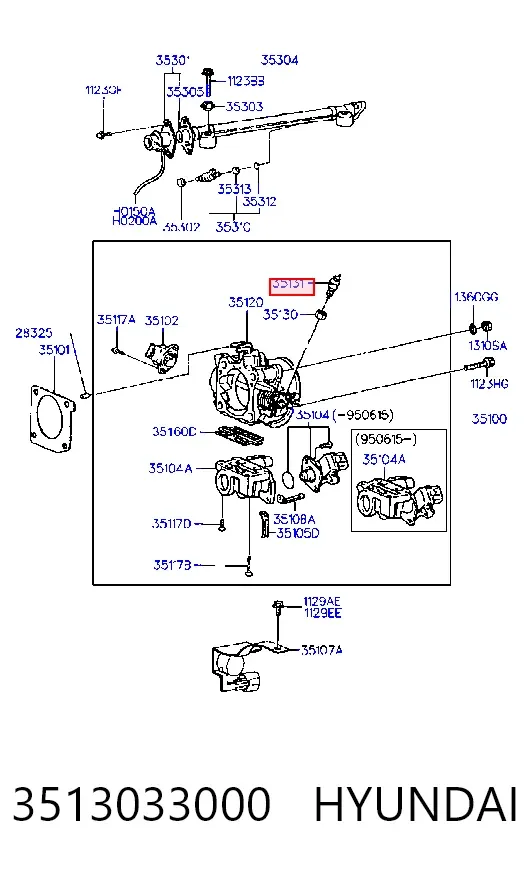 Датчик дроссельной заслонки 3513033000 Hyundai/Kia