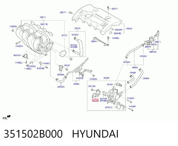 Регулятор холостого хода 351502B000 Hyundai/Kia