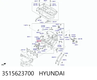 Прокладка клапана (регулятора) холостого хода HYUNDAI 3515623700