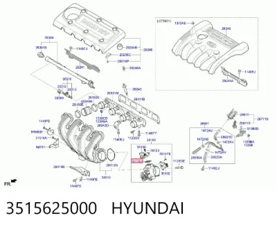 Прокладка клапана (регулятора) холостого хода HYUNDAI 3515625000