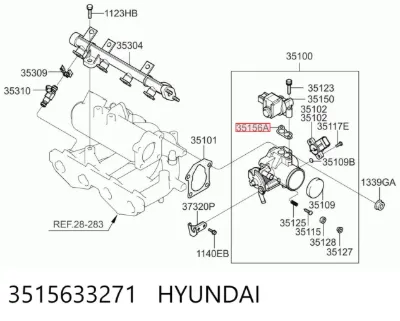 Прокладка клапана (регулятора) холостого хода HYUNDAI 3515633271