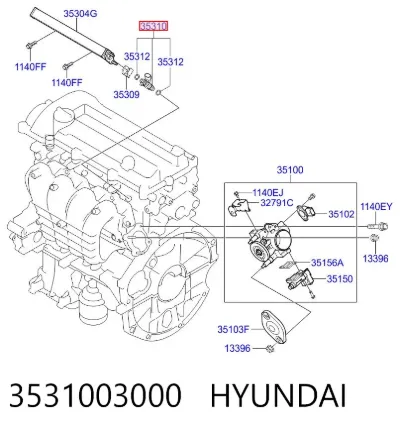Форсунка впрыска топлива HYUNDAI 3531003000