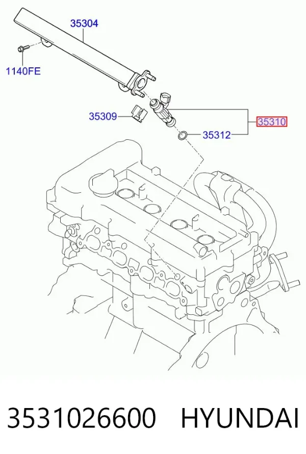 Топливные форсунки 3531026600 Rebuilt
