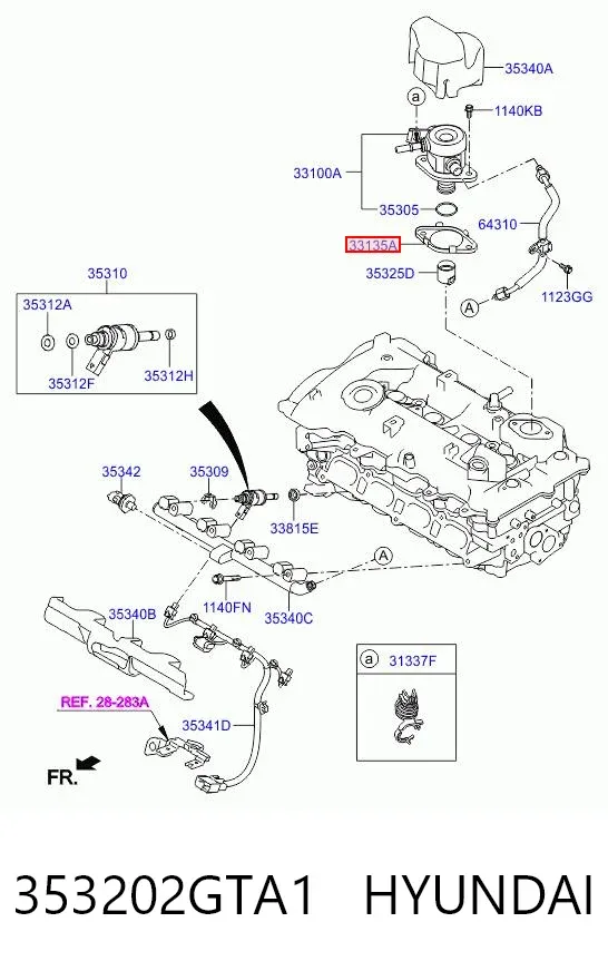 Прокладка топливного насоса на клапанной крышке 353202GTA1 Hyundai/Kia