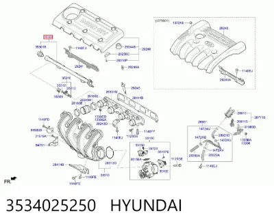 Распределитель топлива (рампа) HYUNDAI 3534025250