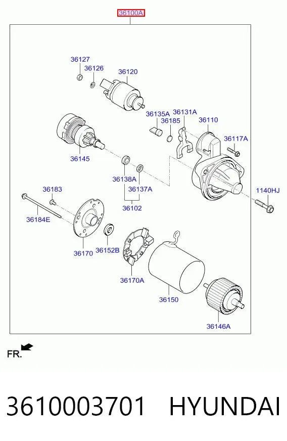 Стартер 3610003701 Hyundai/Kia