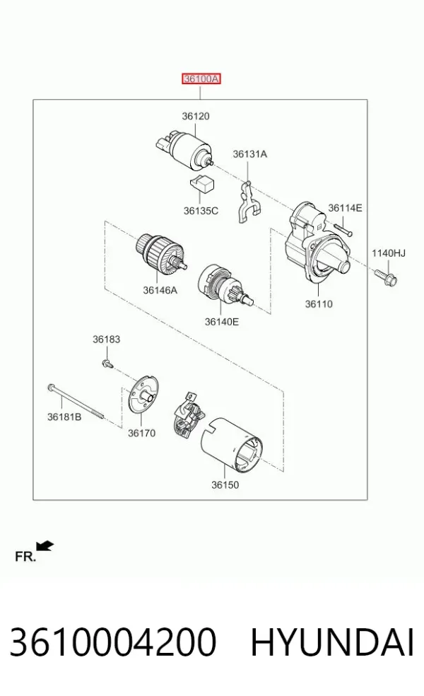 Стартер 3610004200 Hyundai/Kia