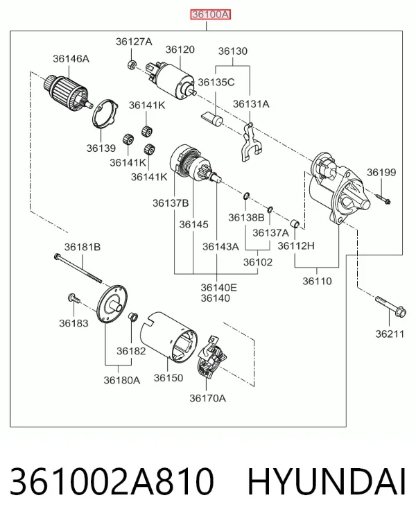 Стартер 361002A810 Hyundai/Kia