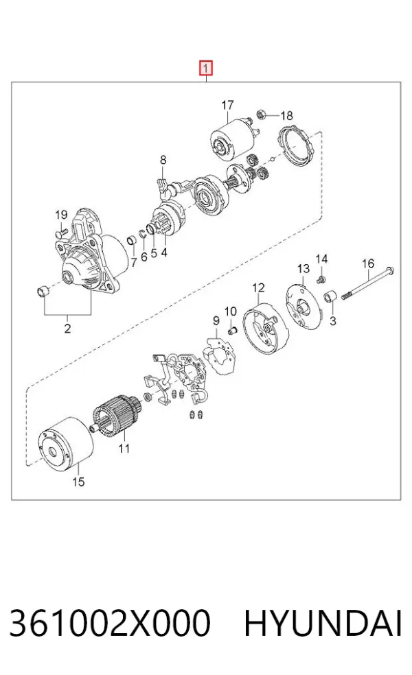 Стартер 361002X000 Hyundai/Kia