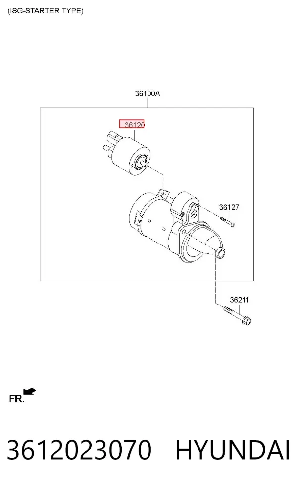 Втягивающее реле стартера 3612023070 Hyundai/Kia