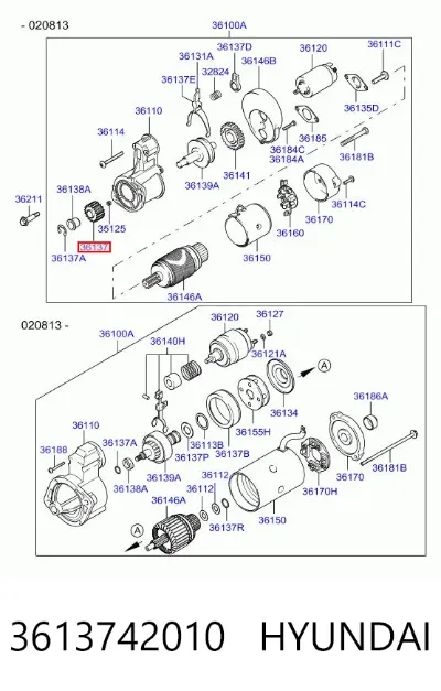 Шестерня стартера HYUNDAI 3613742010
