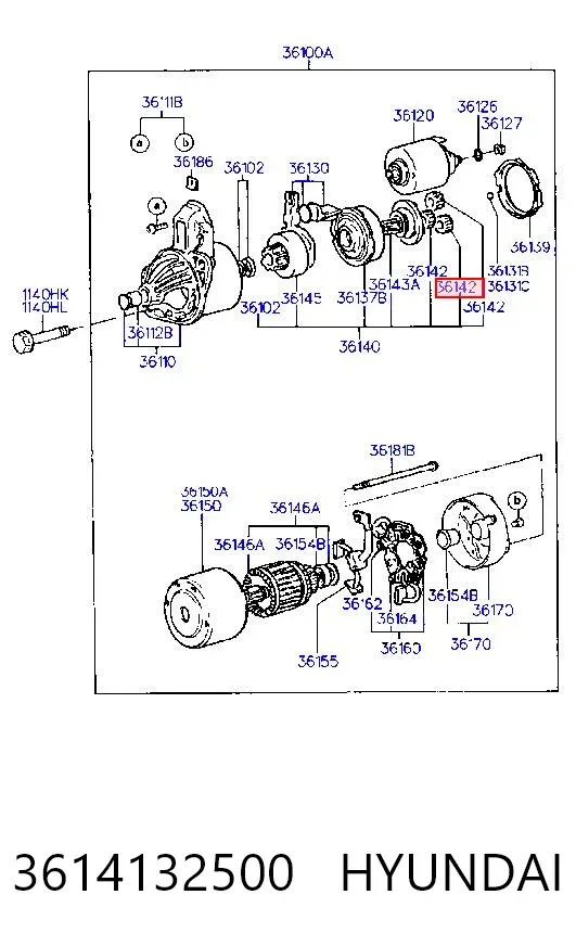 Шестерня стартера 3614132500 Hyundai/Kia