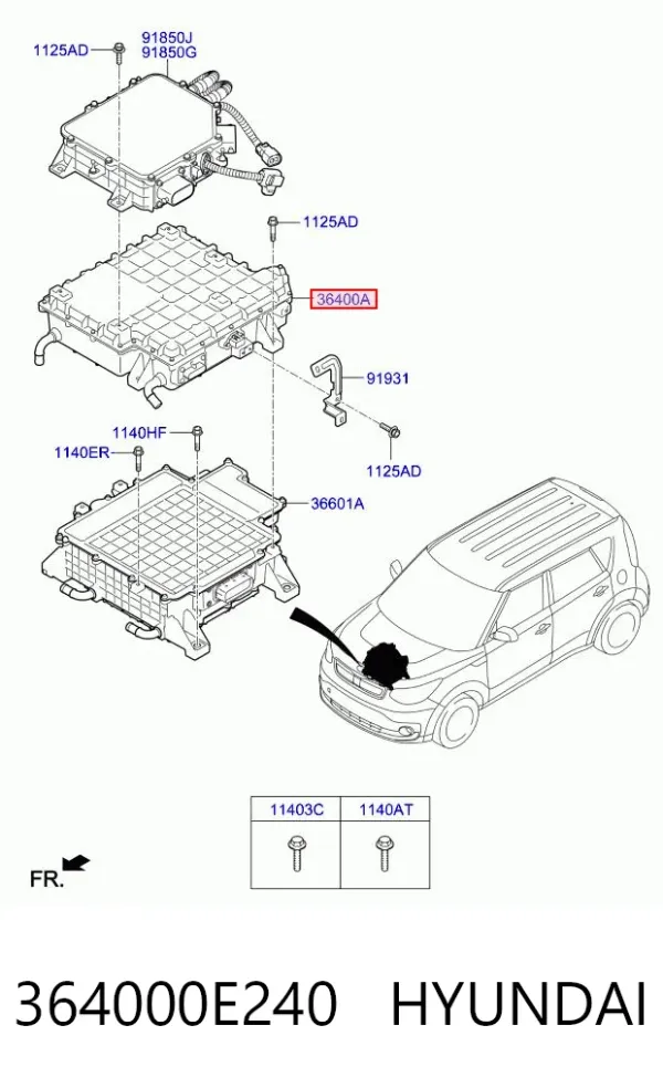 Модуль управления (ЭБУ) заряда основной батареи 364000E240 Hyundai/Kia