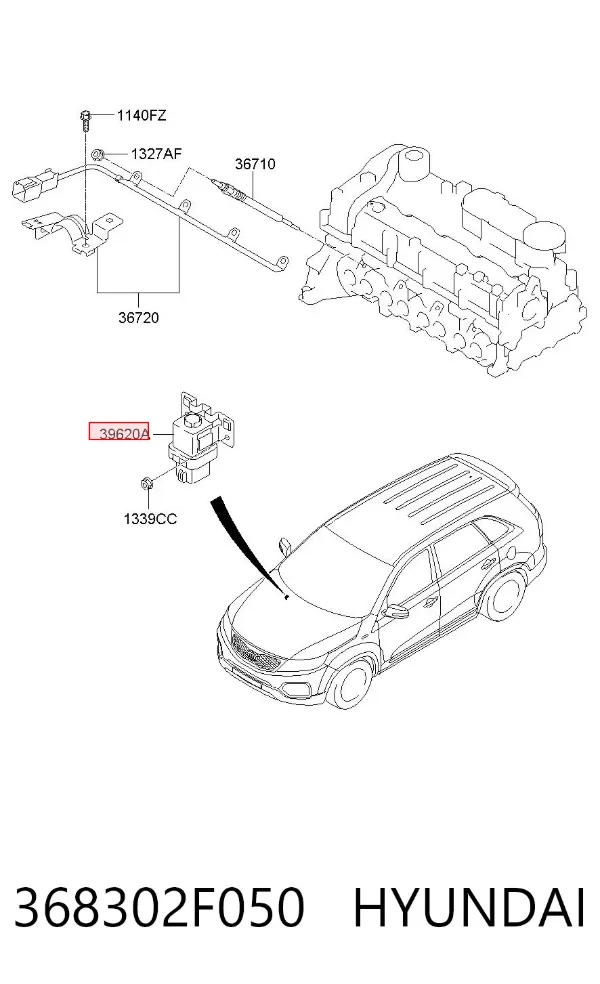 Реле свечей накала 368302F050 Hyundai/Kia
