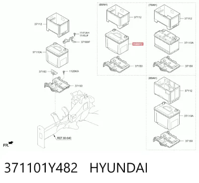 Акумулятор Х'юндей 60 А/г 12 В (371101Y482)